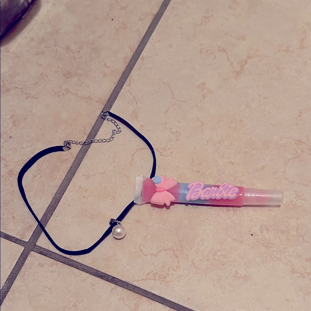 Barbie Pink and Blue Lip Gloss Necklace